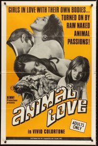 4g051 ANIMAL LOVE 1sh '69 girls in love with their own bodies, naked animal passions, Kenny!
