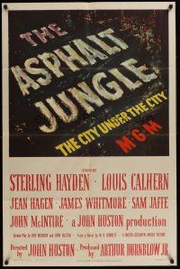 4g054 ASPHALT JUNGLE 1sh '50 Marilyn Monroe, Sterling Hayden, John Huston classic film noir!