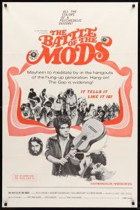 4g078 BATTLE OF THE MODS 1sh '66 psychedelic Crazy Baby, restless for a new sound, a new kick!