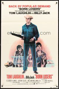 4g128 BORN LOSERS 1sh R74 Tom Laughlin directs and stars as Billy Jack, sexy motorcycle image!