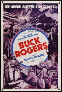 4g139 BUCK ROGERS 1sh R66 Buster Crabbe sci-fi serial, see where all the fun started!
