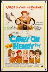 4g155 CARRY ON HENRY VIII 1sh '72 Sidney James, Gerald Thomas historic English comedy!