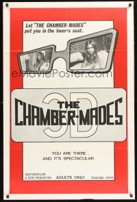 4g164 CHAMBER-MADES 1sh '75 Andrea True, 3-D sex, it puts YOU in the lover's seat!