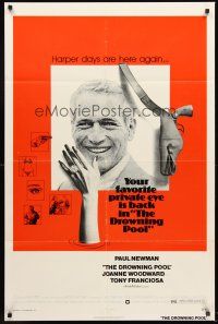 4g241 DROWNING POOL 1sh '75 cool image of Paul Newman as private eye Lew Harper!