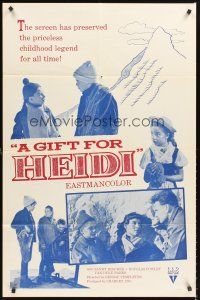 4g369 GIFT FOR HEIDI 1sh '62 George Templeton, Sandy Descher in title role, Doughlas Fowley!