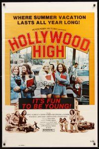 4g430 HOLLYWOOD HIGH 1sh '76 where summer vacation lasts all year long, it's fun to be young!