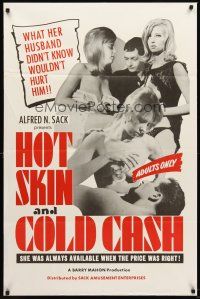 4g443 HOT SKIN & COLD CASH 1sh '65 Barry Mahon, what her husband didn't know won't hurt him!