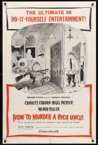 4g455 HOW TO MURDER A RICH UNCLE 1sh '58 Charles Coburn, Nigel Patrick, art by Charles Addams!