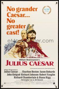 4g505 JULIUS CAESAR 1sh '70 Joseph Smith art of Charlton Heston & John Gielgud!