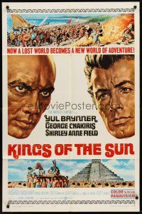4g519 KINGS OF THE SUN style B 1sh '64 Shirley Anne Field, Yul Brynner & George Chakiris!