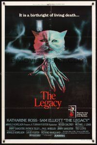 4g544 LEGACY style B 1sh '79 Katharine Ross, Sam Elliot, wild spooky cat artwork!