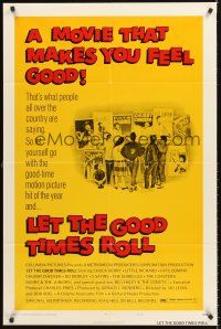 4g549 LET THE GOOD TIMES ROLL style D 1sh '73 Chuck Berry, Bill Haley, The Shirelles & '50s rockers!
