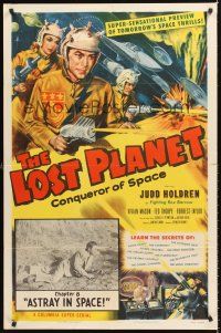 4g578 LOST PLANET chapter 8 1sh '53 Judd Holdren,sci-fi serial, Astray In Space!