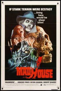 4g590 MADHOUSE 1sh '74 Price, Cushing, if terror was ecstasy, living here would be sheer bliss!