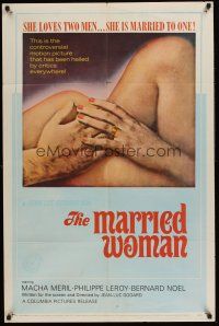 4g607 MARRIED WOMAN 1sh '65 Jean-Luc Godard's Une femme mariee, controversial sex triangle!