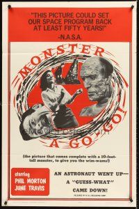 4g633 MONSTER A GO-GO 1sh '65 Herschell G Lewis, wild images from bad sci-fi horror!