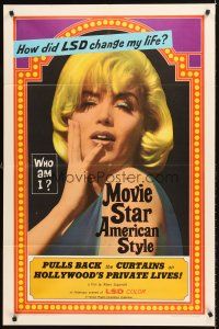 4g639 MOVIE STAR AMERICAN STYLE OR; LSD I HATE YOU 1sh '66 life with LSD, sexy Monroe look-alike!