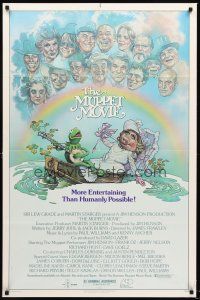 4g642 MUPPET MOVIE 1sh '79 Jim Henson, Drew Struzan art of Kermit the Frog & Miss Piggy!
