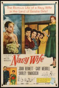 4g655 NAVY WIFE 1sh '56 Joan Bennett is a Navy Wife in the land of Geisha Girls!