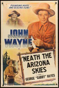 4g656 JOHN WAYNE stock 1sh '40s image of John Wayne, Gabby Hayes, Neath The Arizona Skies