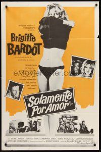 4g678 ONLY FOR LOVE Spanish/U.S. 1sh '63 Roger Vadim's La Bride sur le cou, sexy Brigitte Bardot!