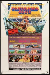 4g691 PANORAMA BLUE 1sh '73 John Holmes, Uschi Digard, sexy rollercoaster art by Chet Catterman!