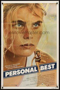 4g701 PERSONAL BEST 1sh '82 great close-up of athletic determined Mariel Hemingway!