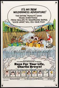 4g731 RACE FOR YOUR LIFE CHARLIE BROWN 1sh '77 Charles M. Schulz, art of Snoopy & Peanuts gang!