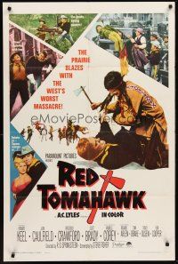 4g740 RED TOMAHAWK 1sh '66 Redskin vengeance, the prairie blazes with the West's worst massacre!