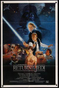 4g750 RETURN OF THE JEDI style B 1sh '83 George Lucas classic, Harrison Ford, Sano art!