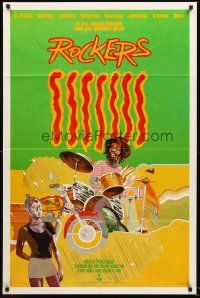 4g765 ROCKERS 1sh '79 Bunny Wailer, The Heptones, Peter Tosh, cool art of reggae drummer!