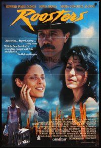 4g771 ROOSTERS 1sh '93 Robert M. Young, great image of Edward James Olmos, Sonia Braga!