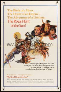 4g777 ROYAL HUNT OF THE SUN style B 1sh '69 Christopher Plummer, art of Robert Shaw as conquistador!