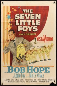 4g800 SEVEN LITTLE FOYS 1sh '55 Bob Hope performing on stage with his seven kids in wacky outfits!