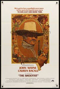 4g807 SHOOTIST 1sh '76 best Richard Amsel artwork of cowboy John Wayne & cast montage!