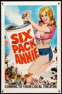 4g815 SIX PACK ANNIE teaser 1sh '75 too young to care, too fast to catch, and she's legal now!