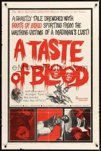 4g880 TASTE OF BLOOD 1sh '67 Herschell G. Lewis, a ghastly tale drenched with gouts of blood!