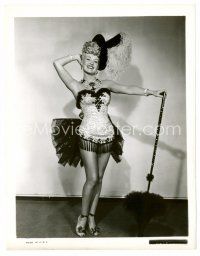 4h100 BETTY GRABLE 8x10.25 still '40s full-length smiling portrait in sexy showgirl outfit!