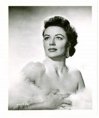 4h195 DOROTHY MALONE 8x10 still '52 close up of the sexy actress wearing a low-cut dress!