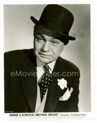 4h211 EDWARD G. ROBINSON 7.75x9.75 still '40 great portrait in bowler hat from Brother Orchid!