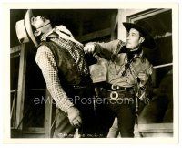 4h243 FRONTIERS OF '49 deluxe 8x10 still '39 close up of Wild Bill Elliott punching bad guy!