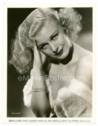 4h256 GINGER ROGERS 8x10 still '35 super sexy portrait wearing fur from Star of Midnight!