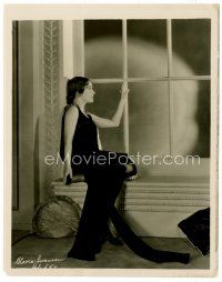 4h264 GLORIA SWANSON 8x10 key book still '20s seated by window wearing incredible black gown!