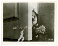 4h302 INCREDIBLE SHRINKING MAN 8x10 still '57 special effects image of tiny man running from cat!