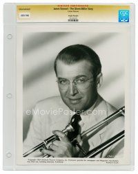 4h317 JAMES STEWART slabbed 8x10 still '54 head & shoulders portrait with trombone as Glenn Miller!