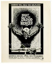 4h484 NIGHT OF THE BLOOD MONSTER 8x10 still '72 Jess Franco, great artwork from the one-sheet!