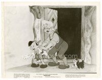 4h529 PINOCCHIO 8x10 still R53 Disney classic cartoon, he's with Gepetto & Figaro the kitten!