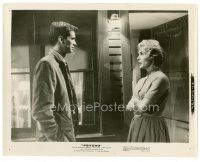 4h537 PSYCHO 8x10 still '60 Alfred Hitchcock, great 2-shot of Anthony Perkins and Janet Leigh!