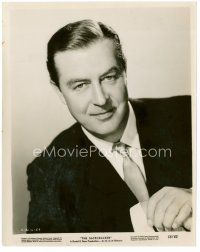 4h546 RAY MILLAND 8x10 still '58 close portrait wearing suit & tie from The Safecracker!