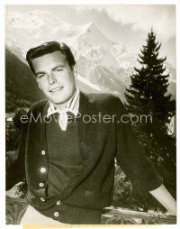 4h574 ROBERT WAGNER candid 7.25x9.75 still '56 on his hotel balcony when he was in The Mountain!